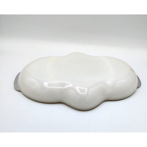 Divided Relish Tray Fire King White Milk Glass Gold Bead Trim Vintage 11 Inch - Picture 7 of 10